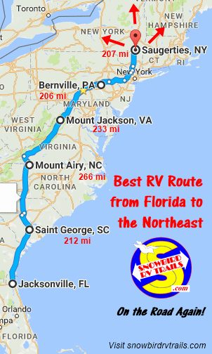 Best East Coast Snowbird RV Route North from Florida to New England and ...